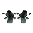 Vtg Spi Bronze Frog Bookends Pair Verdigris Patina San Pacific International Art