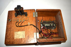 Vtg Antique Western Electric Wood Hand Crank Telephone Bell Ringer Box