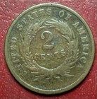 1864  Two Cent Piece  Free Shipping