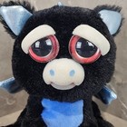 Rare Francisco Flamefart Feisty Pets Plush 9  Black Dragon Blue  Game Stop