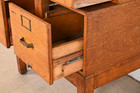 Antique Arts   Crafts Tiger Oak 11-drawer Library Card Catalog File Cabinet