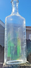 Vintage Antique Clear 9  Tall King s Medicine Bottle Embossed On Sides   Bubbles