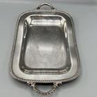 Vtg Silver Plate Scroll Detail Small Serving Tray 7x10    Side Dish Tea Platter