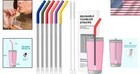 20 Oz Reusable Drinking Straw Set With Silicone Tips   Brushes Included