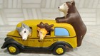 Pottery Yellowstone National Park Souvenir Figurine 5 5  L Bus W Wolf Bear Deer