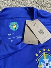 Nike Brazil Blue Men s Large Soccer Jersey 2022 World Cup Away Authentic Cbf New