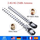 High Gain 25dbi Dual-band Yagi Antenna For 4g 2 4g Wifi  Weatherproof  Rp-sma sm