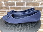 Crocs Lina Embellished Bow Suede Ballet Slip On Flats Navy Womens Size 6 5