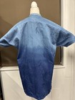 Ryukyu Indigo Gradient Blue Short Sleeve Shirt Pocket Button Used