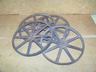 4 Vintage Industrial Hit-miss Wagon Cart 10  Wheels Antique Cast Steampunk Toy
