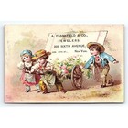 C1880 New York A  Frankfield   Co Jewelers Children Victorian Trade Card P127