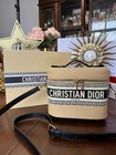 Beige Canvas Makeup Vanity Case Letter Print Faux Leather Strap Beauty Gwp