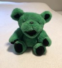 Vintage Grateful Dead Bear 12  Green Jointed Plush No Collar Liquid Blue 1990