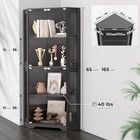 65  Corner Glass Display Cabinet With Led Lights  4-tier Showcase Display Case