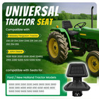 Black Universal Suspension Tractor Seat For John Deere Massey Ferguson Ford