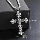 Mens Stainless Steel Cross Necklace Bracelet Set Vintage Silver Jewelry