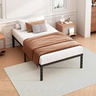 18 Inch Twin Bed Frame - Sturdy Metal Platform Twin Size  No Box Spring Needed
