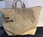 Vintage 1960   s Con Edison Dandux Tote Standup Heavy Canvas Utility Bag Sturdy
