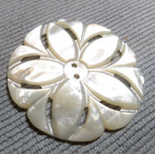 Large Vintage Antique Mop Mother Of Pearl Pierced Button Flower