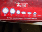 Coca-cola Laughing Snowman Christmas 42-piece Dinnerware Service For 8 