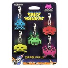 Space Invaders Aliens Zipper Pulls Unique Video Game Accessories   5-piece Set