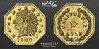 1860 1 2 California Gold   Ms64 Ngc Certified   Solid Gold   Pop 4 Hr 7 1 Finer