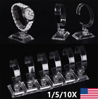 1-10x Wholesale Lot Clear Plastic Wrist Watch Display Stand Holder Show Racks Us