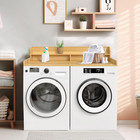 Washer Dryer Countertop With 2-tier Shelf  Wood Color Laundry Table Top With Sto