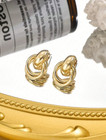 1   pair Gold Twist Hoop Earrings     Simple Fashion Statement For Everyday Wear New