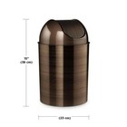 Umbra 2 5 Gal Bronze Mezzo Swing-top Trash Can Small Compact Kitchen Bathroom
