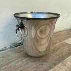 French Champagne Bucket Vintage Silver Plated Ice Cooler Ring Handles 27082111