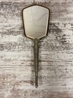 Vtg Set Vanity Hand Mirror And Brush Gold Silver Faux Marble Pad On Back Used