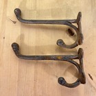 Pair Antique Cast Iron Barn Harness Tack Coat Hook  8 l