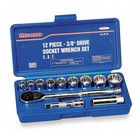Westward 4pl98 3 8 In Drive Socket Wrench Set Sae 20 Pieces 3 8 In To 7 8 In  