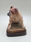 Anri Helmut Diller English Bulldog Dog Carved Wood Figure Signed Italy 3 1 2 