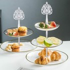 3pcs 3-tier 15   Silver Cupcake Stand Hardware Fittings Metal Scepter Holder