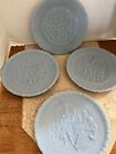  4   1 2 3 4 vintage   Fenton  bicentennial Commemorative Plates  powder Blue