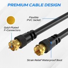 Rg6 Coaxial Cable Black Dual Shielded Satellite Tv Antenna Wire Multi-pack Lot