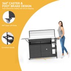 Outdoor Outdoor Kitchen Cabinet Rolling Cart Bar Table Stainless Steel Extended