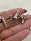 Sterling Silver Aboline Shell Men   s Cuff Links 925 Vintage Retro