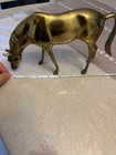  Vintage Brass Grazing Horse   Foal Figurine Set Of 2  Adult Horse   Foal