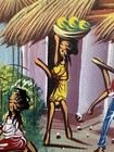 Original Turks And Caicos Folk Art Painting Tropical Village Scene 10    X 8   
