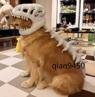 Dog Costume Halloween Dinosaur Skeleton Medium large Pet Cosplay Hat New Cute