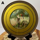 Pair Antique Victorian Chimney Flue Covers 2 Boys   Dog Story Chromolithograph