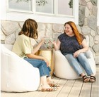 Milano Outdoor Waterproof Bean Bag Chair  White Marine Vinyl  Fabric  2 5 Feet