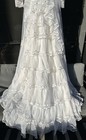 Vtg Bridallure By Alfred Angelo Lace Ruffle Train Wedding Dress Usa  size 8