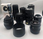 Lot Of 10 Vintage Camera Lens Minolta Vivitar Sigma Osawa Cosmicar Parts As-is