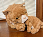 Applause Avanti 11043 Orange Tabby Cat With Baby Kitten Plush Animal Vtg 18 