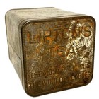 Lipton Tea Tin Silver Metal Box Lid Vintage Antique Storage Container Mcm Retro