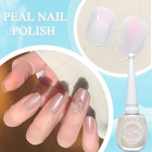 White Pearl Nail Polish - Mermaid Gel Polish With Pink Finish  Pearly Translucen